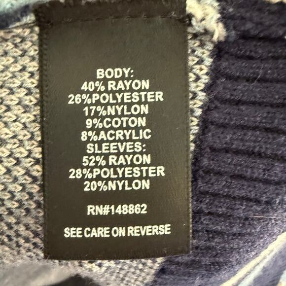 Torrid Argyle Deep V-Neck Sweater Plus Size 1 Preppy Fall Knit White Blue - Picture 7 of 9